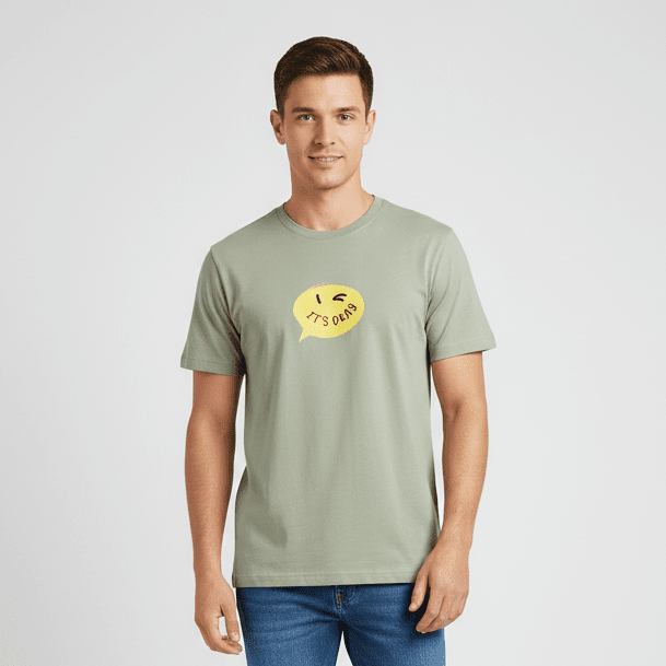 Men's Slim Fit Cotton Jersey Message Print Tee - Giordano Online