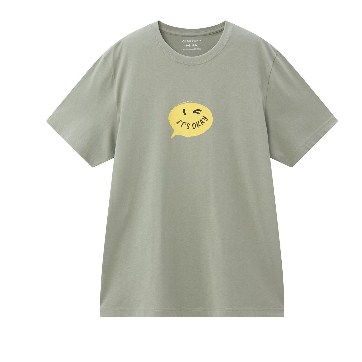 Men's Slim Fit Cotton Jersey Print Tee - Green - Giordano Online