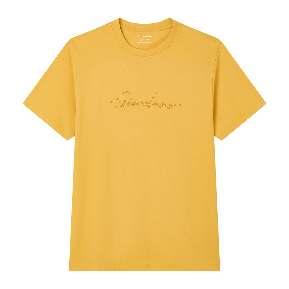 Men’s Slim Fit Cotton Signature Print Tee - Giordano Online