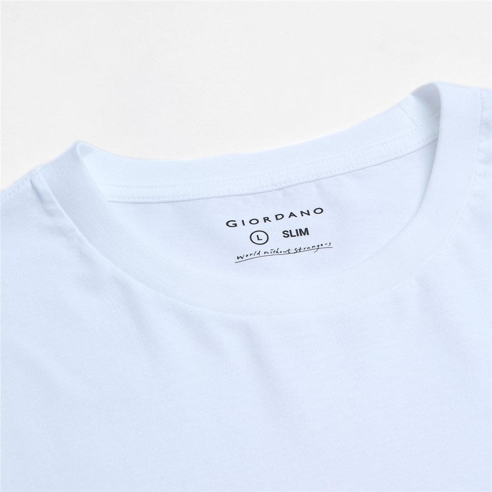 Men’s Slim Fit Cotton Signature Print Tee - Giordano Online