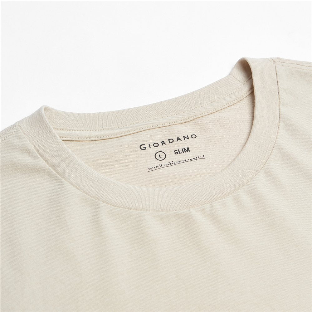 Men’s Slim Fit Cotton Signature Print Tee - Giordano Online