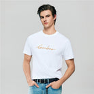 Men’s Slim Fit Cotton Signature Print Tee - Giordano Online