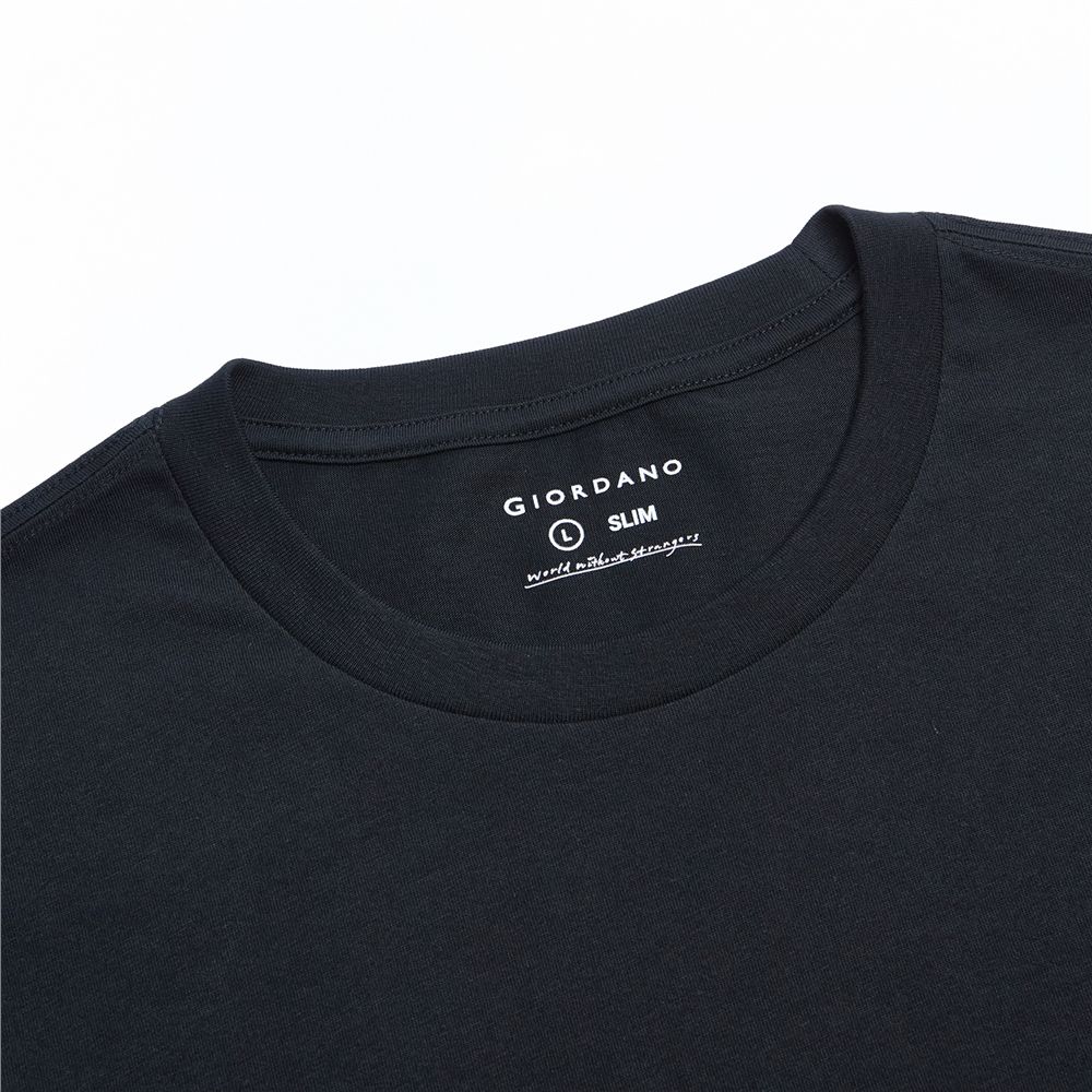 Men’s Slim Fit Cotton Signature Print Tee - Giordano Online