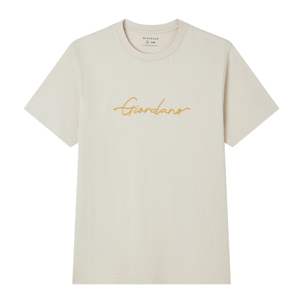 Men’s Slim Fit Cotton Signature Print Tee - Giordano Online