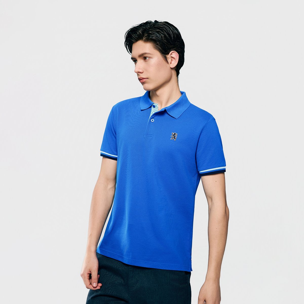 Men's Slim Fit Embroidered Solid Polo - Giordano Online