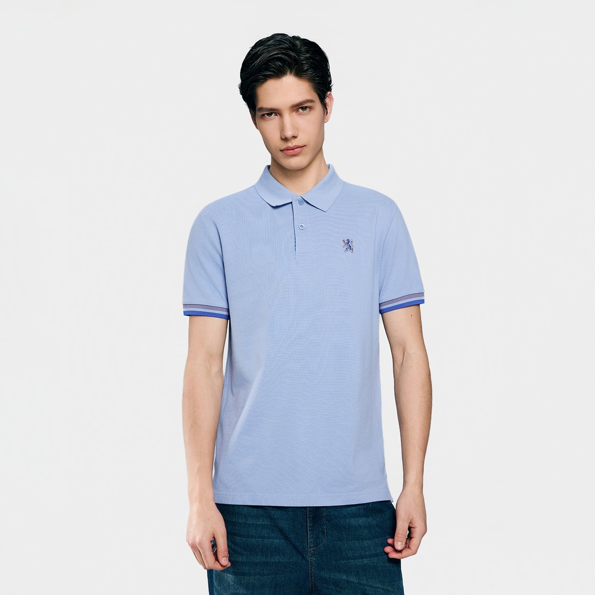 Men's Slim Fit Embroidered Solid Polo - Giordano Online