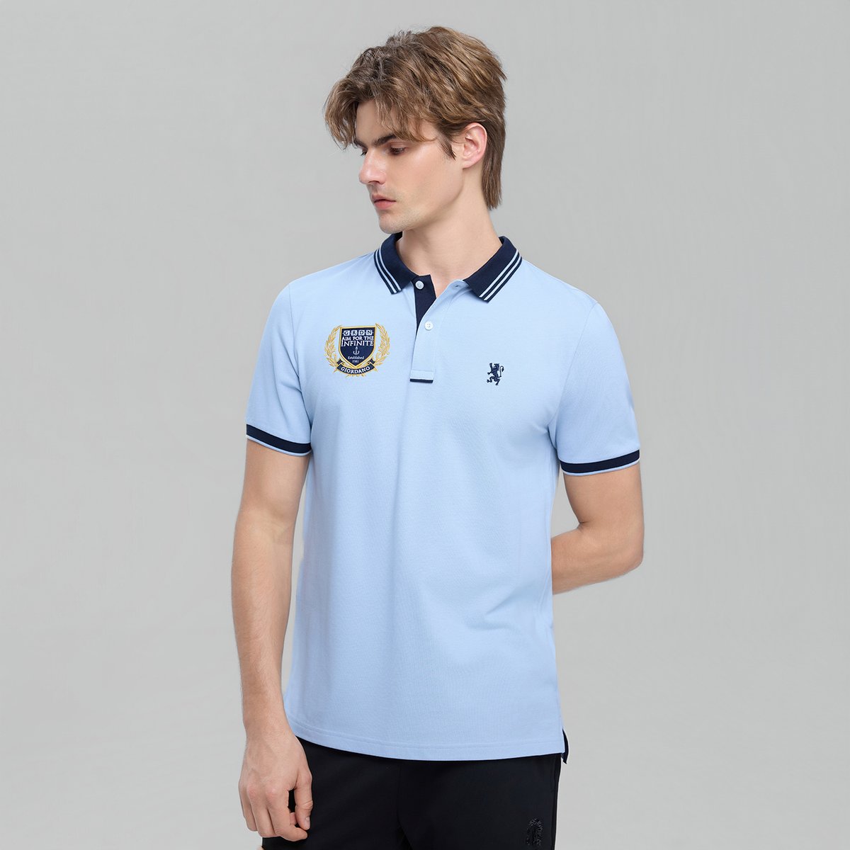 Men’s Slim Fit Embroidery Bold Polo - Giordano Online
