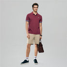 Men’s Slim Fit Embroidery Solid Polo - Giordano Online