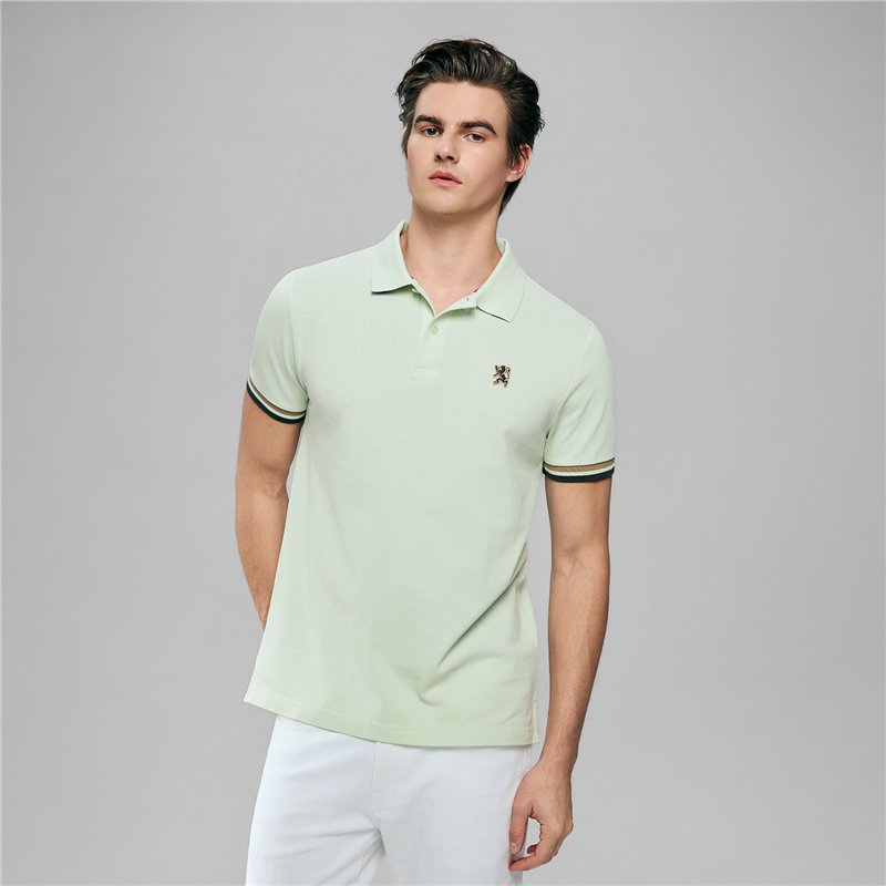Men’s Slim Fit Embroidery Solid Polo - Giordano Online