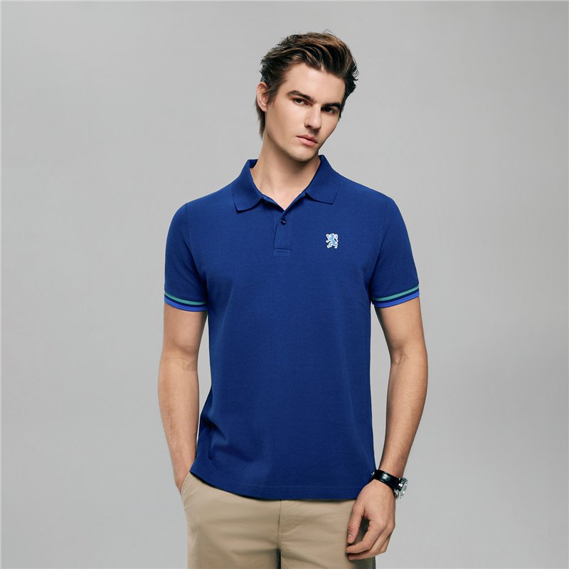 Men’s Slim Fit Embroidery Solid Polo - Giordano Online
