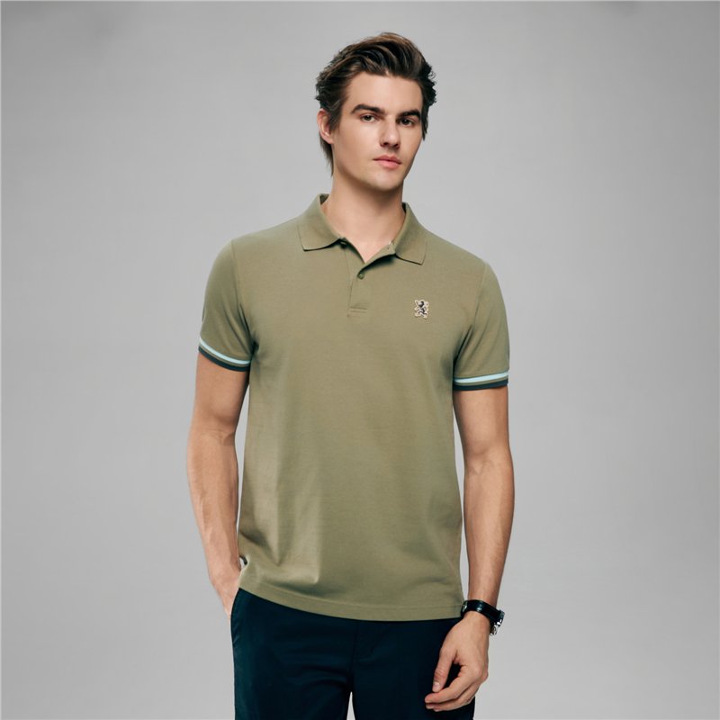 Men’s Slim Fit Embroidery Solid Polo - Giordano Online