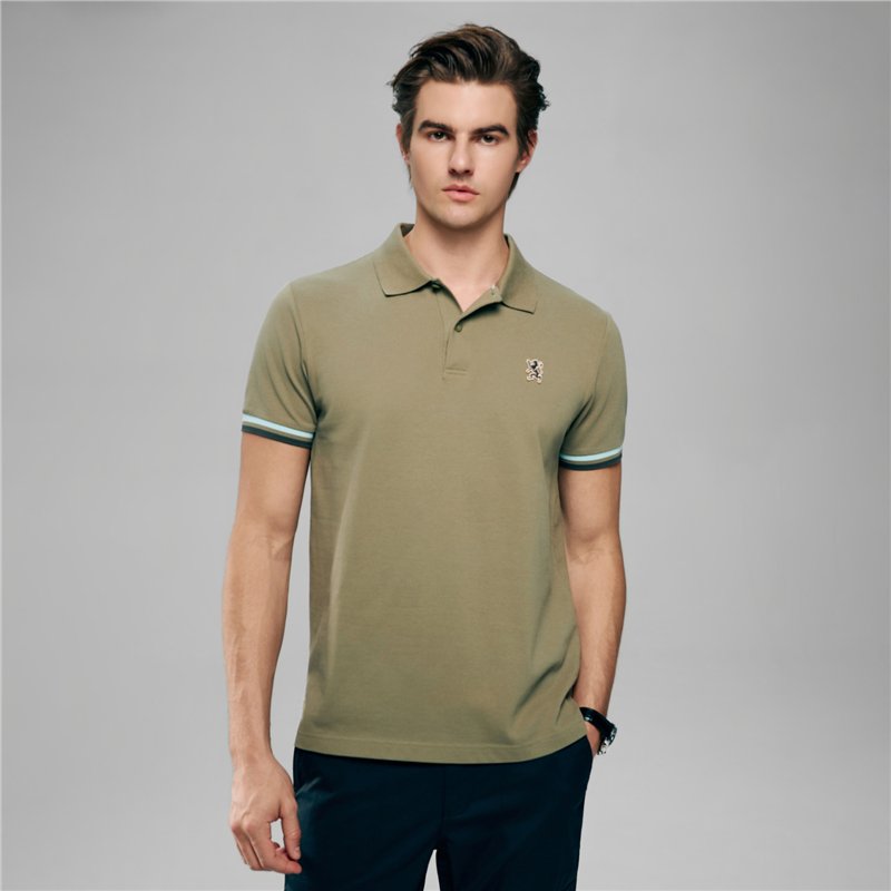 Men’s Slim Fit Embroidery Solid Polo - Giordano Online