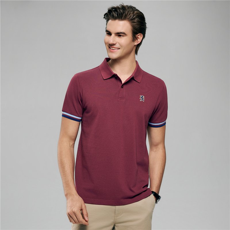 Men’s Slim Fit Embroidery Solid Polo - Giordano Online