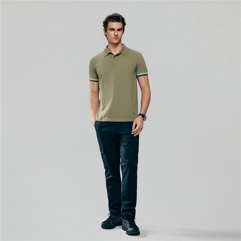 Men’s Slim Fit Embroidery Solid Polo - Giordano Online