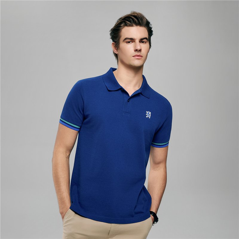 Men’s Slim Fit Embroidery Solid Polo - Giordano Online