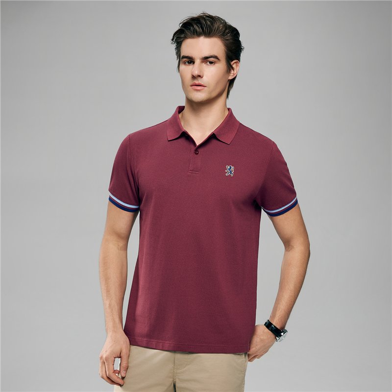 Men’s Slim Fit Embroidery Solid Polo - Giordano Online