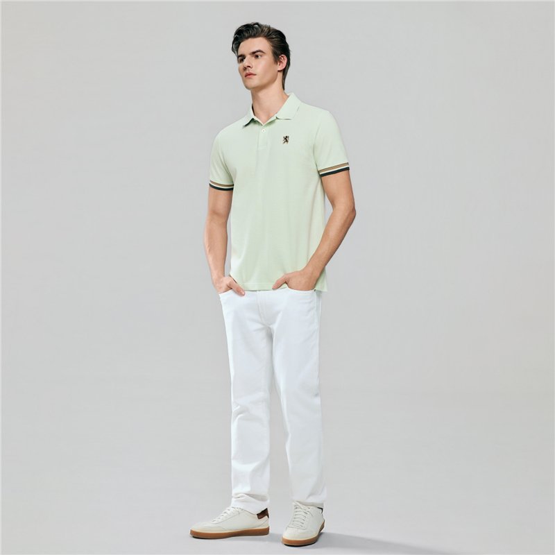 Men’s Slim Fit Embroidery Solid Polo - Giordano Online