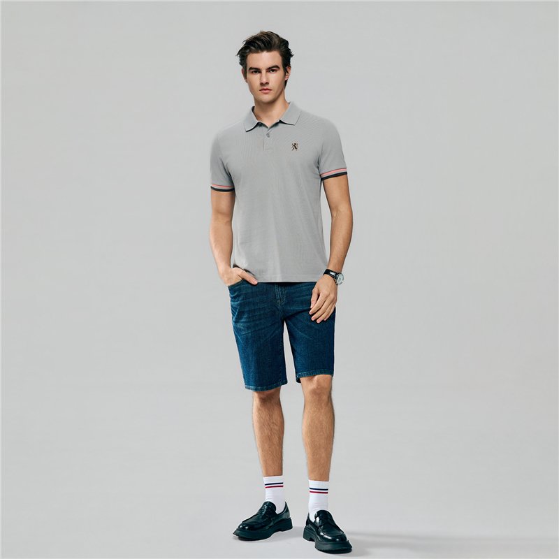 Men’s Slim Fit Embroidery Solid Polo - Giordano Online