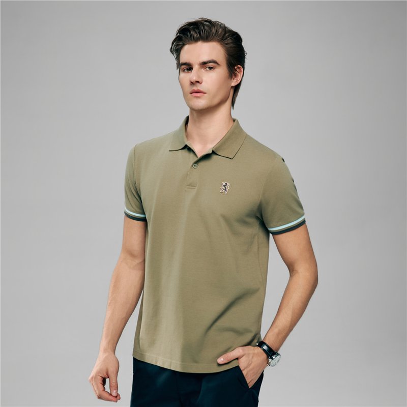 Men’s Slim Fit Embroidery Solid Polo - Giordano Online
