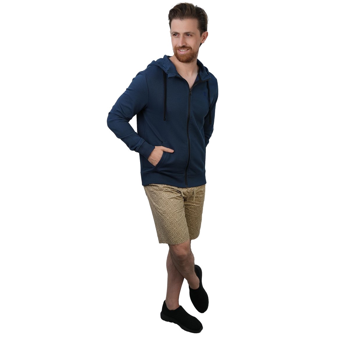 Men's Slim Fit French Terry Zip - Up Hoodie - Giordano Online