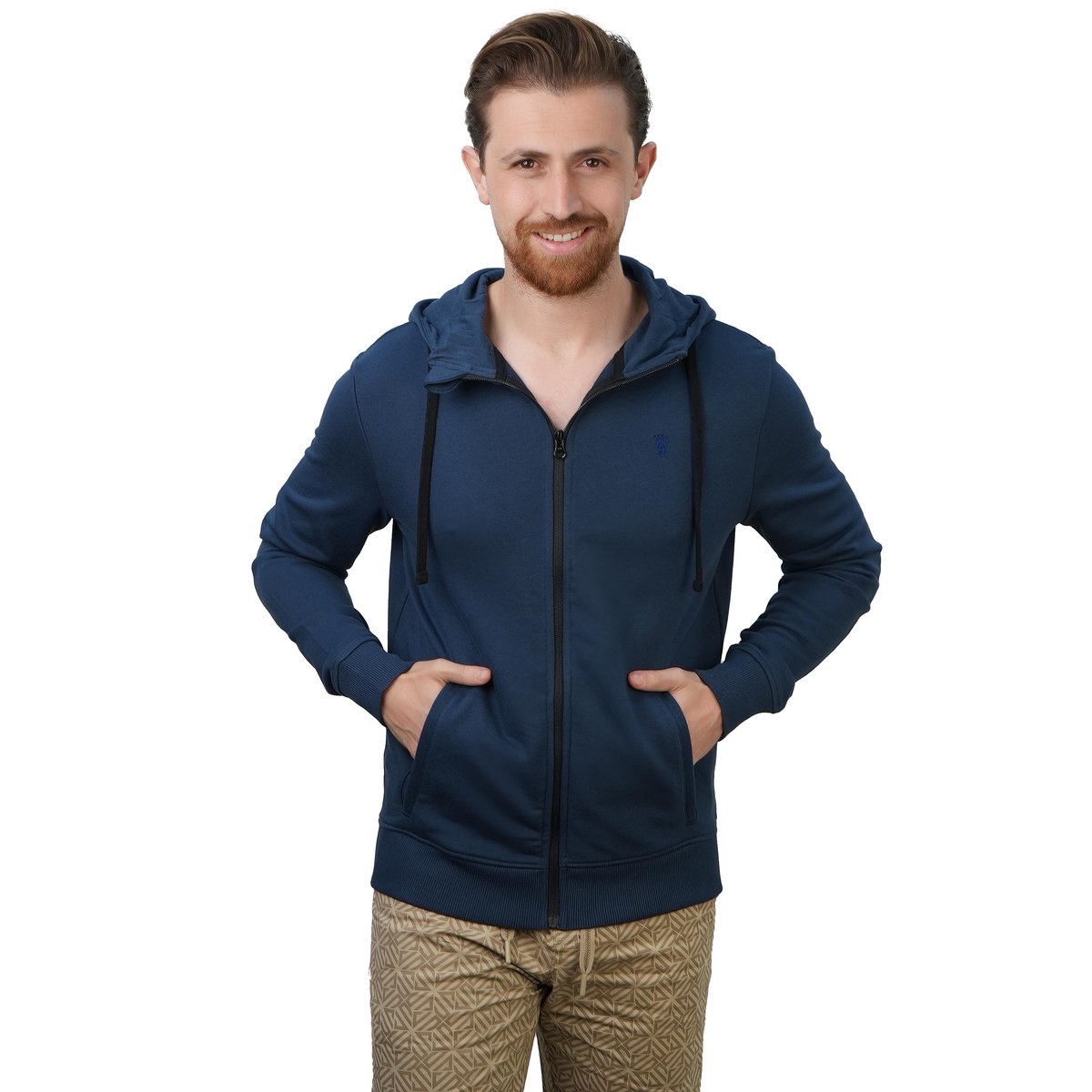 Men's Slim Fit French Terry Zip - Up Hoodie - Giordano Online