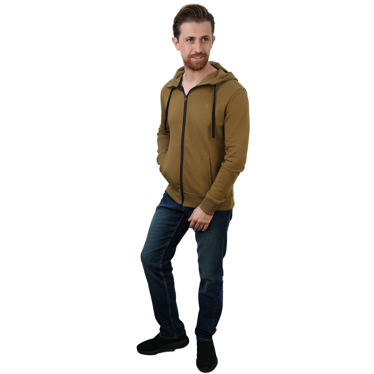 Men's Slim Fit French Terry Zip - Up Hoodie - Giordano Online
