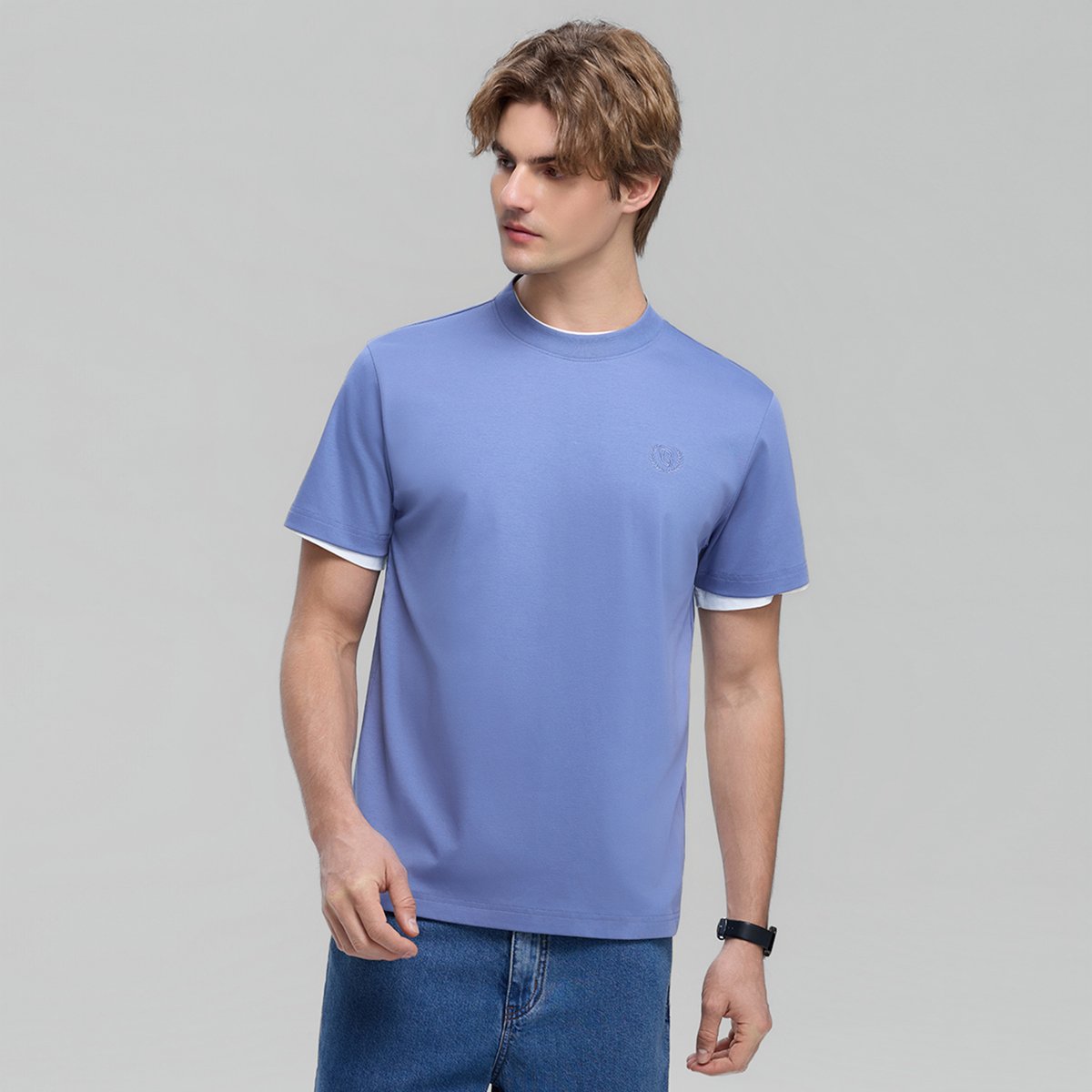 Men's Slim Fit Liquid Touch Cotton Crew Neck Tee - Giordano Online