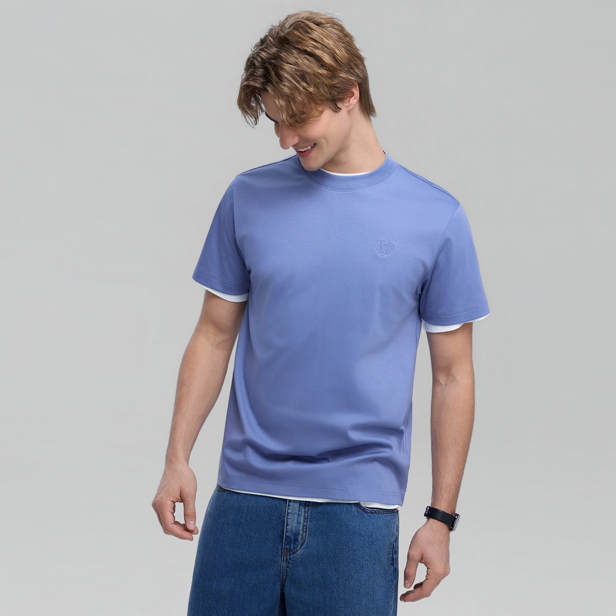 Men's Slim Fit Liquid Touch Cotton Crew Neck Tee - Giordano Online