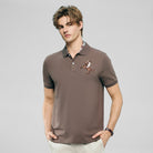 Men’s Slim Fit Napoleon Embroidery Lycra Pique Polo - Giordano Online