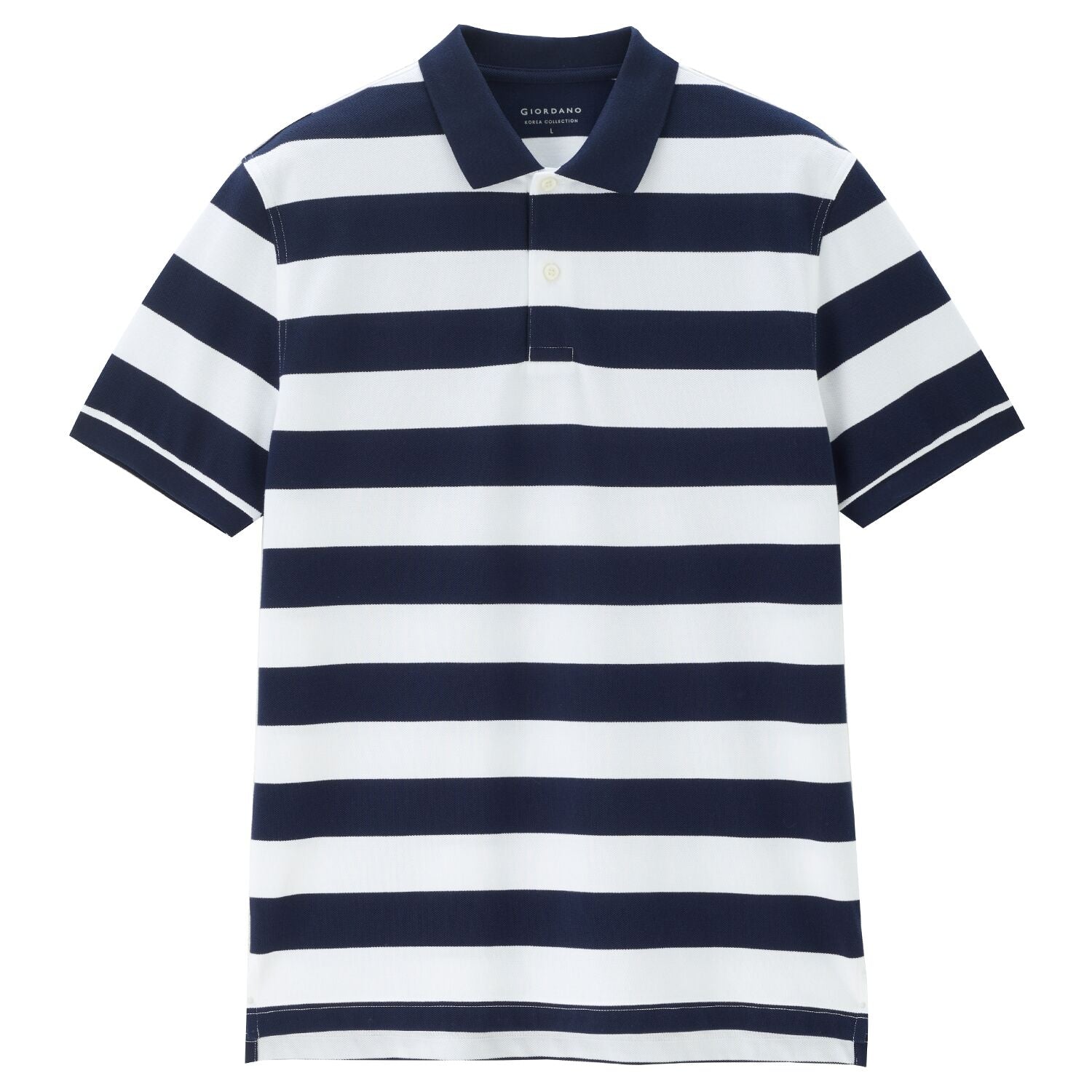 Men’s Slim Fit Striped Cotton Pique Polo Shirt | Korea Collection - Giordano