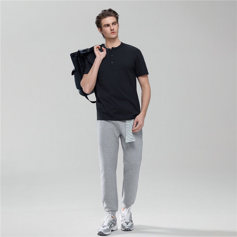 Men’s Slim Henley Short - Sleeve Button Front Tee - Giordano Online