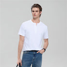 Men’s Slim Henley Short - Sleeve Button Front Tee - Giordano Online