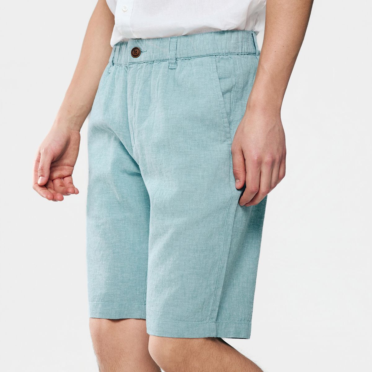 Men's Slim Linen Cotton Bermuda Shorts - Giordano Online