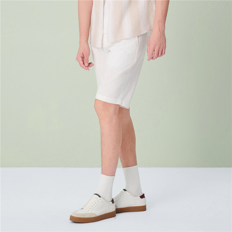 Men's Slim Linen Cotton Bermuda Shorts - Giordano Online