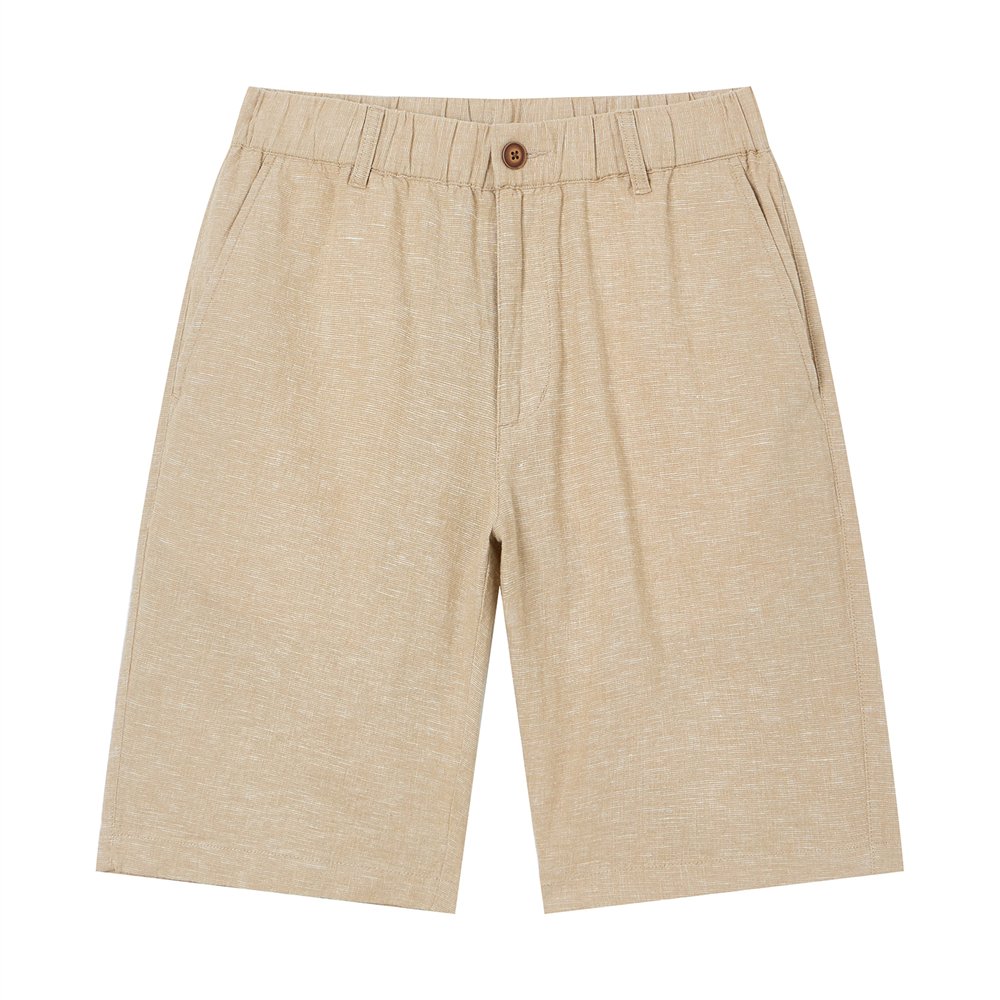 Men's Slim Linen Cotton Bermuda Shorts - Giordano Online