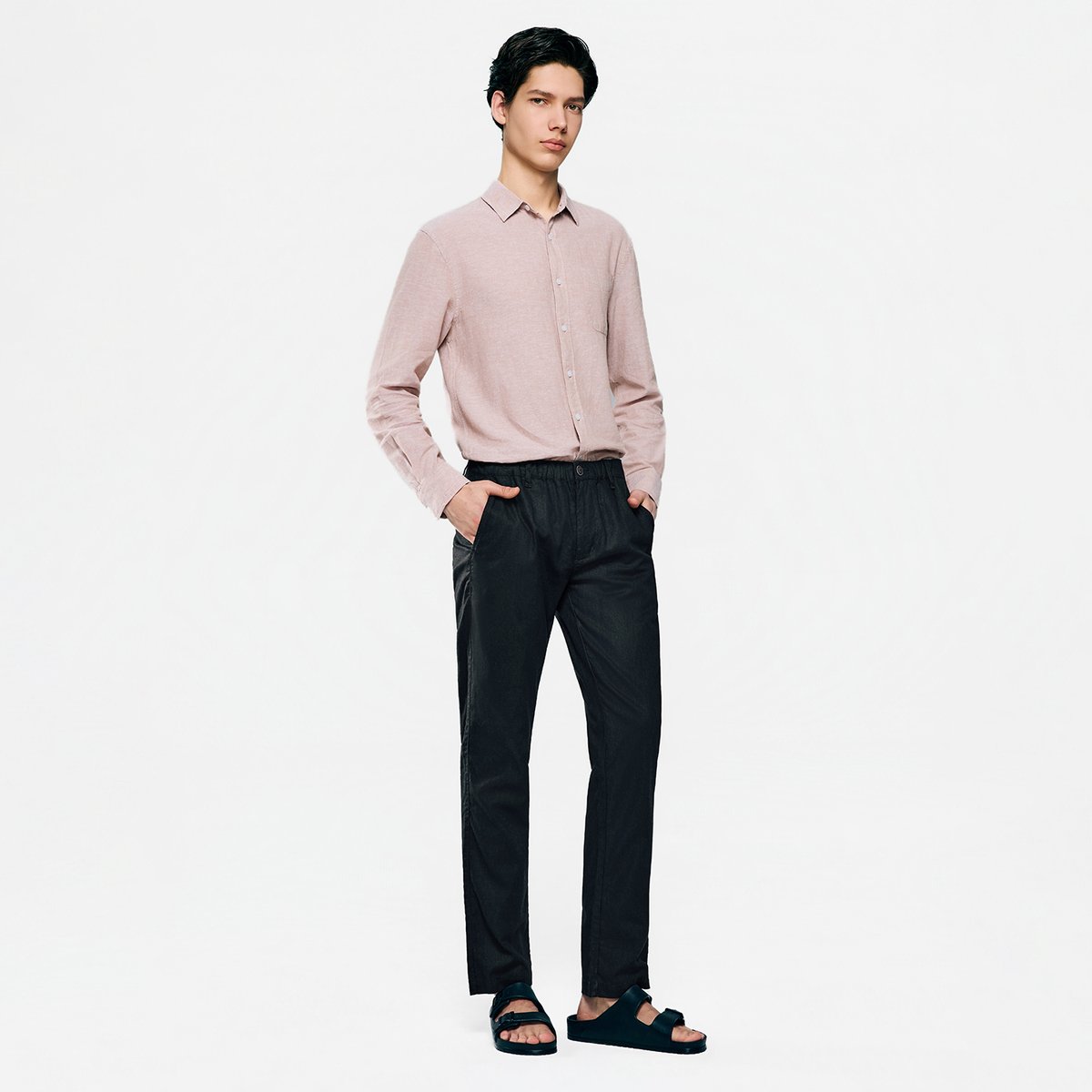 Men's Slim Taper Linen Cotton Khakis - Giordano Online