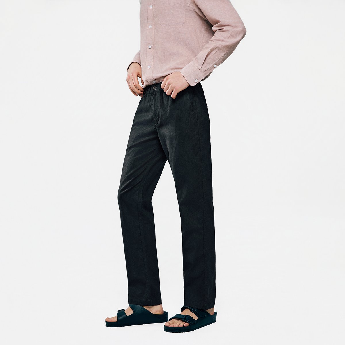 Men's Slim Taper Linen Cotton Khakis - Giordano Online