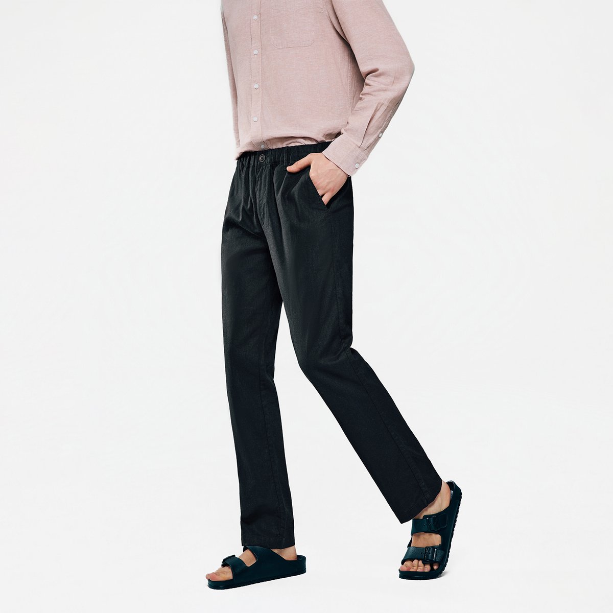 Men's Slim Taper Linen Cotton Khakis - Giordano Online