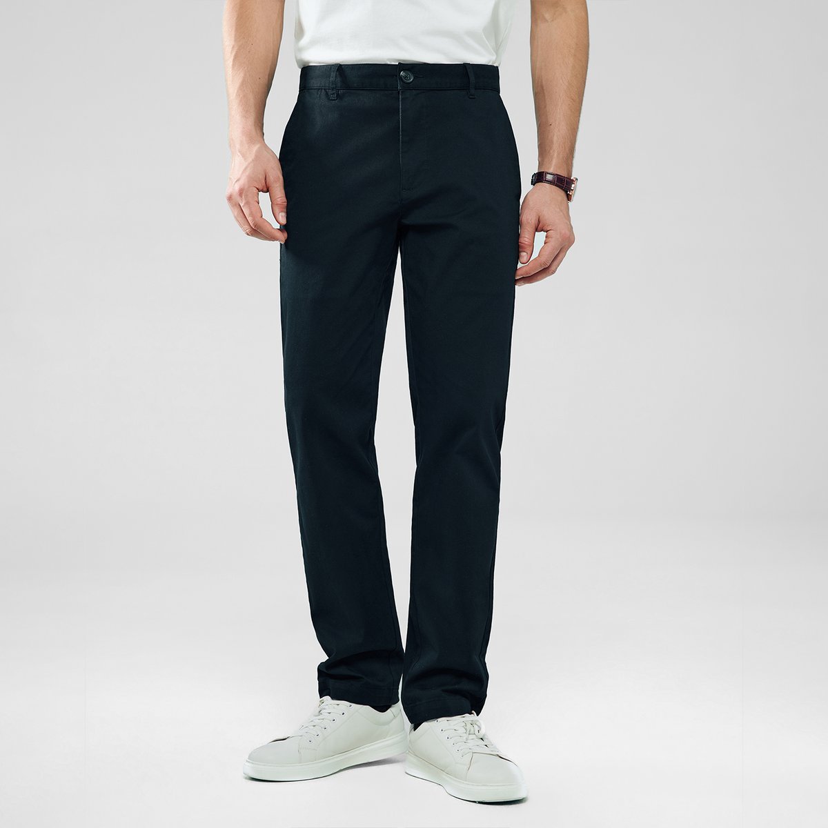 Men’s Slim Taper Stretch Cotton Khaki Pants - Giordano Online