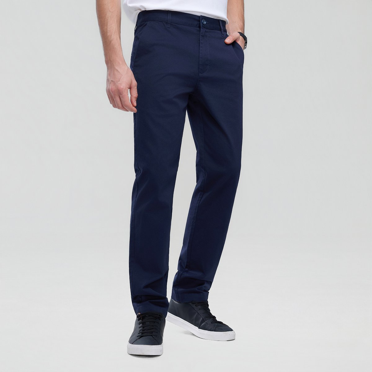 Men’s Slim Taper Stretch Cotton Khaki Pants - Giordano Online