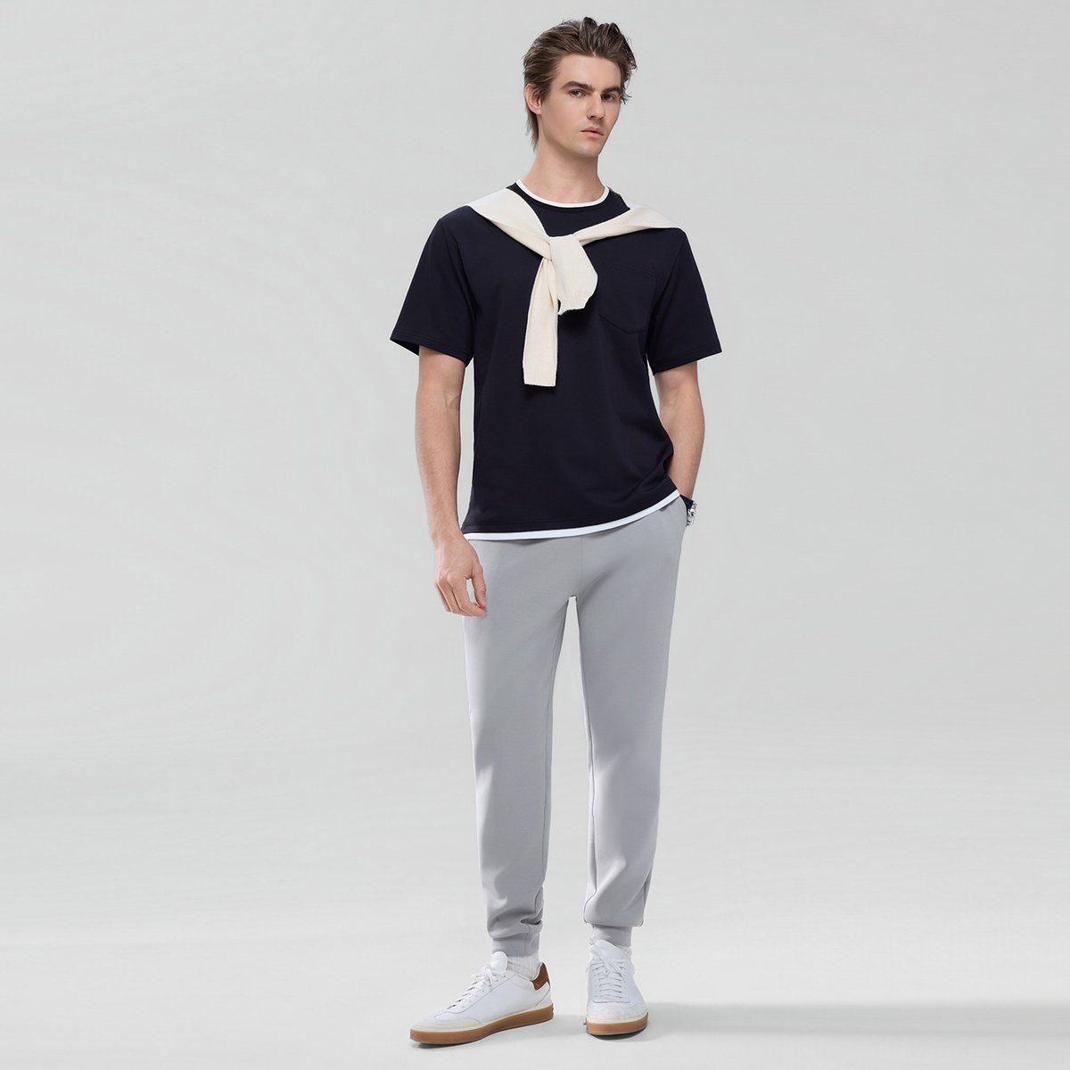 Men’s Slim Tapered Air Double Knit Joggers - Giordano Online