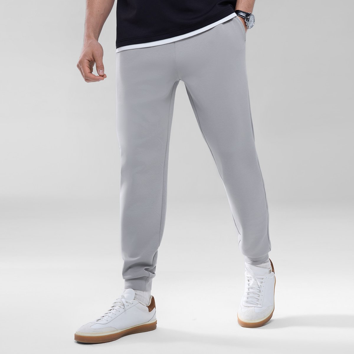 Men’s Slim Tapered Air Double Knit Joggers - Giordano Online