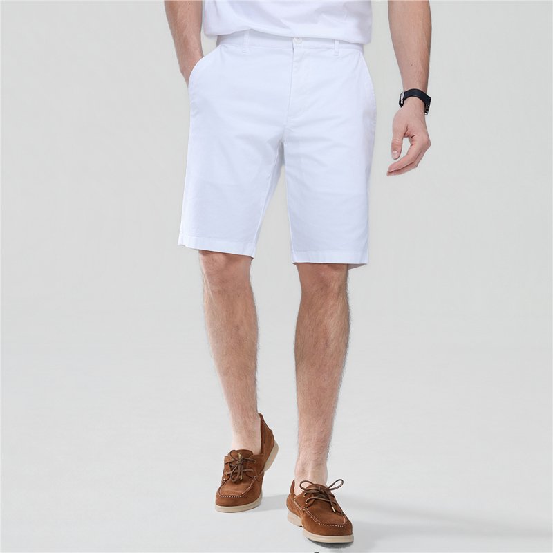 Men’s Slim Twill Bermuda Shorts with Stretch Waist - Giordano Online