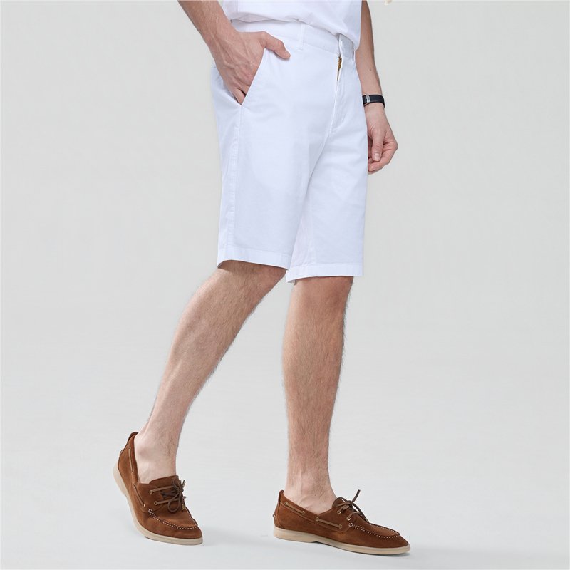 Men’s Slim Twill Bermuda Shorts with Stretch Waist - Giordano Online