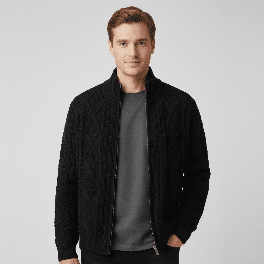 Men's Stand Collar Long Sleeve Cardigan - Giordano Online