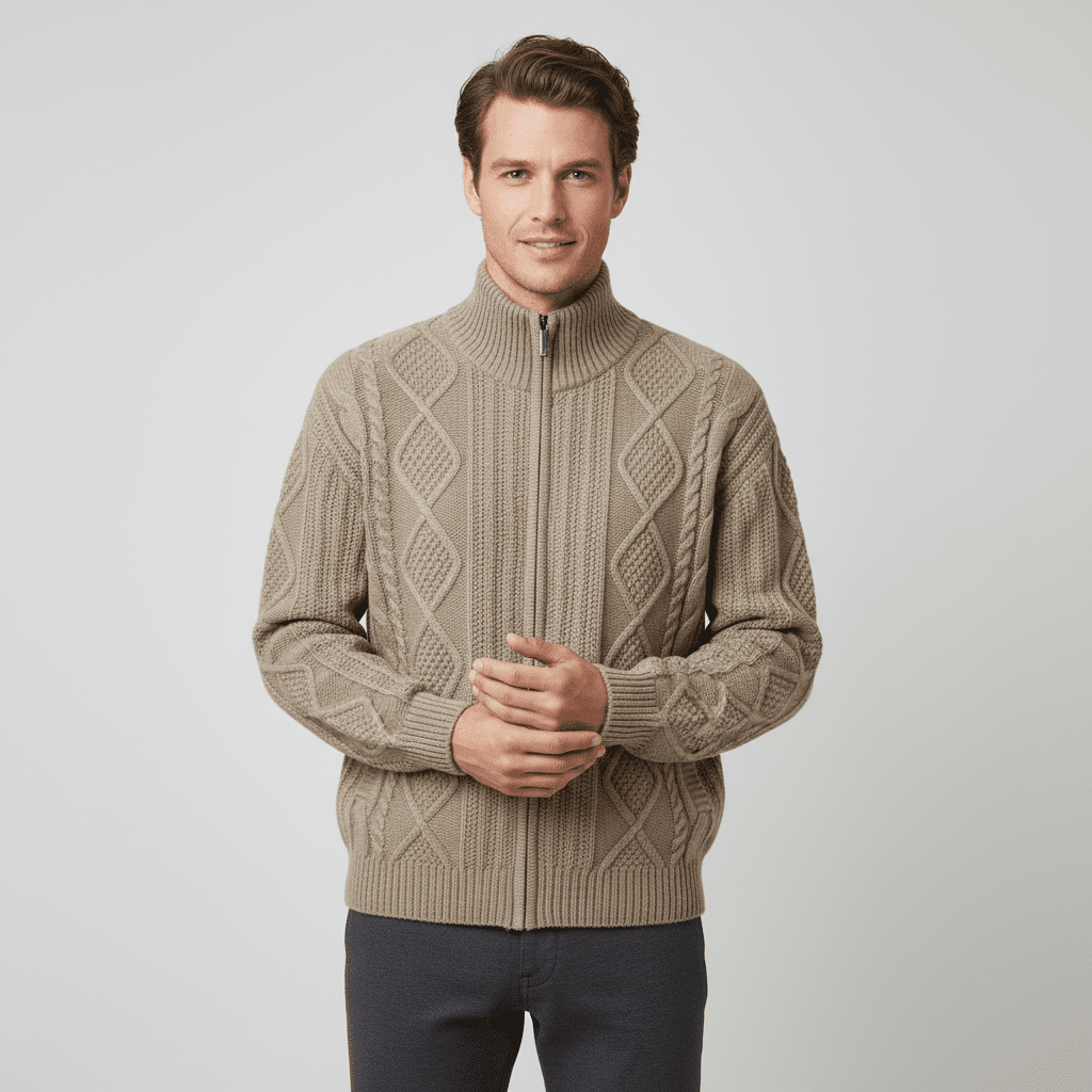 Men's Stand Collar Long Sleeve Cardigan - Giordano Online