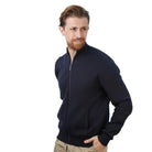 Men's Texture Stitch Mock Neck Long Sleeve Full Zipper Cardigan - Giordano Online