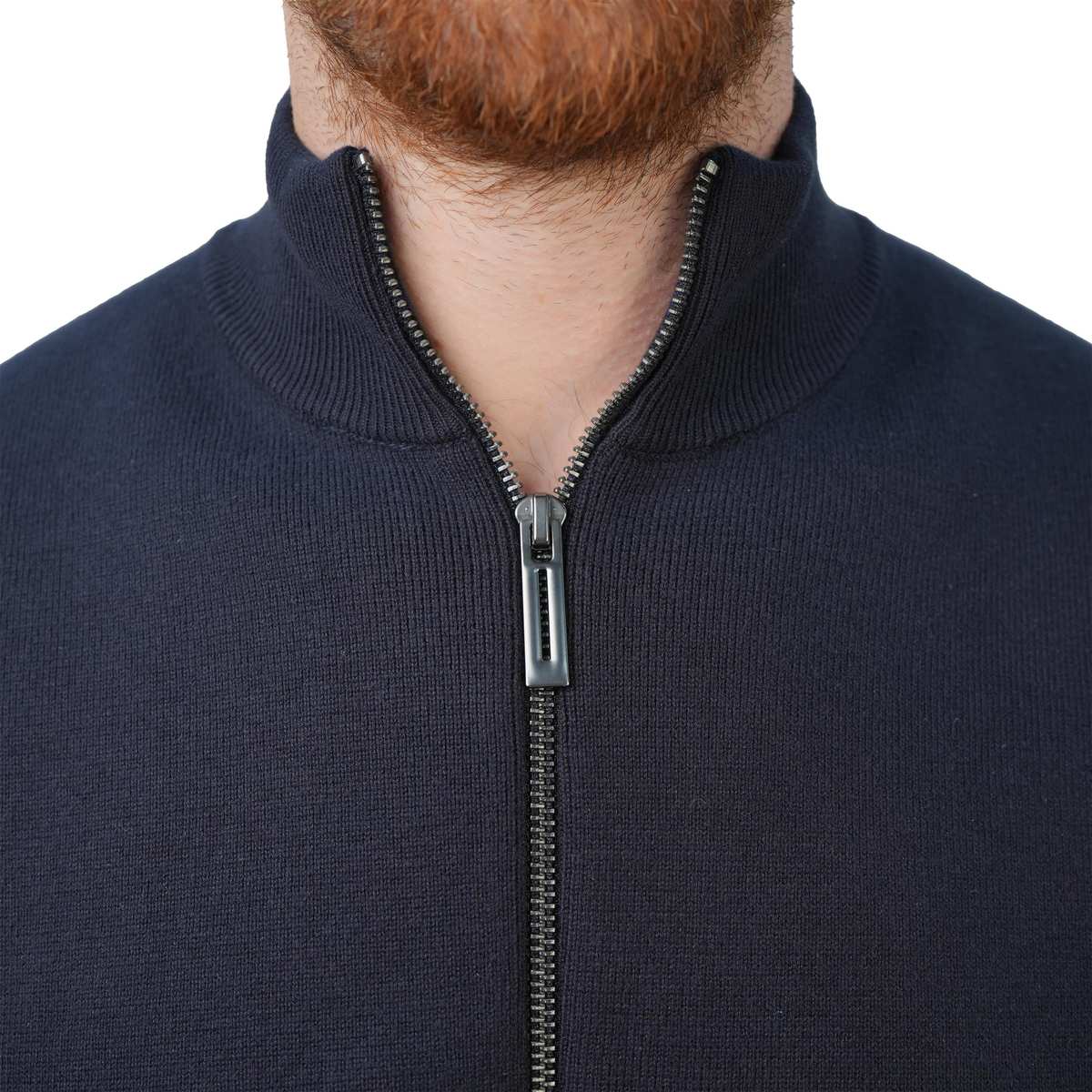 Men's Texture Stitch Mock Neck Long Sleeve Full Zipper Cardigan - Giordano Online