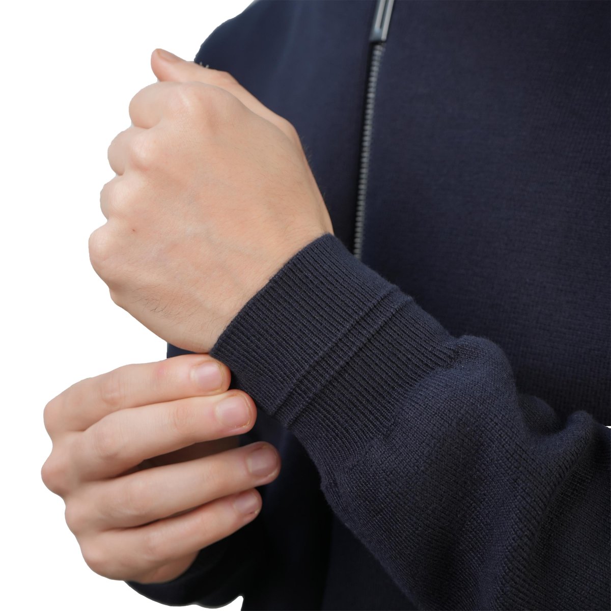 Men's Texture Stitch Mock Neck Long Sleeve Full Zipper Cardigan - Giordano Online