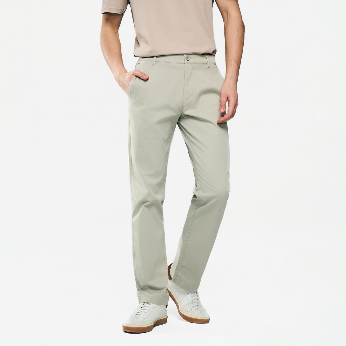 Men's Twill Low Rise Slim Taper Khaki Pant - Giordano Online